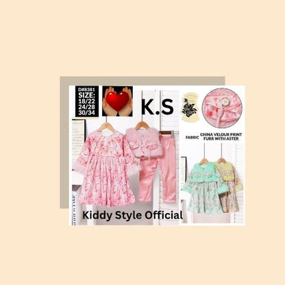 China velour print fur with aster