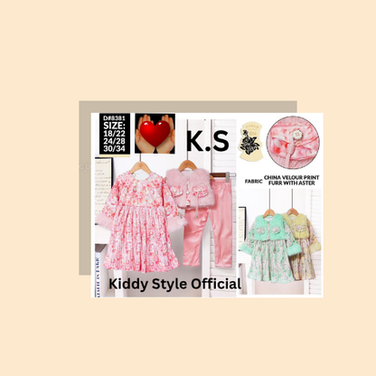 China velour print fur with aster