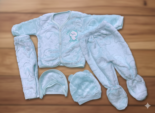 5-Piece Winter Baby Clothing Set in furr