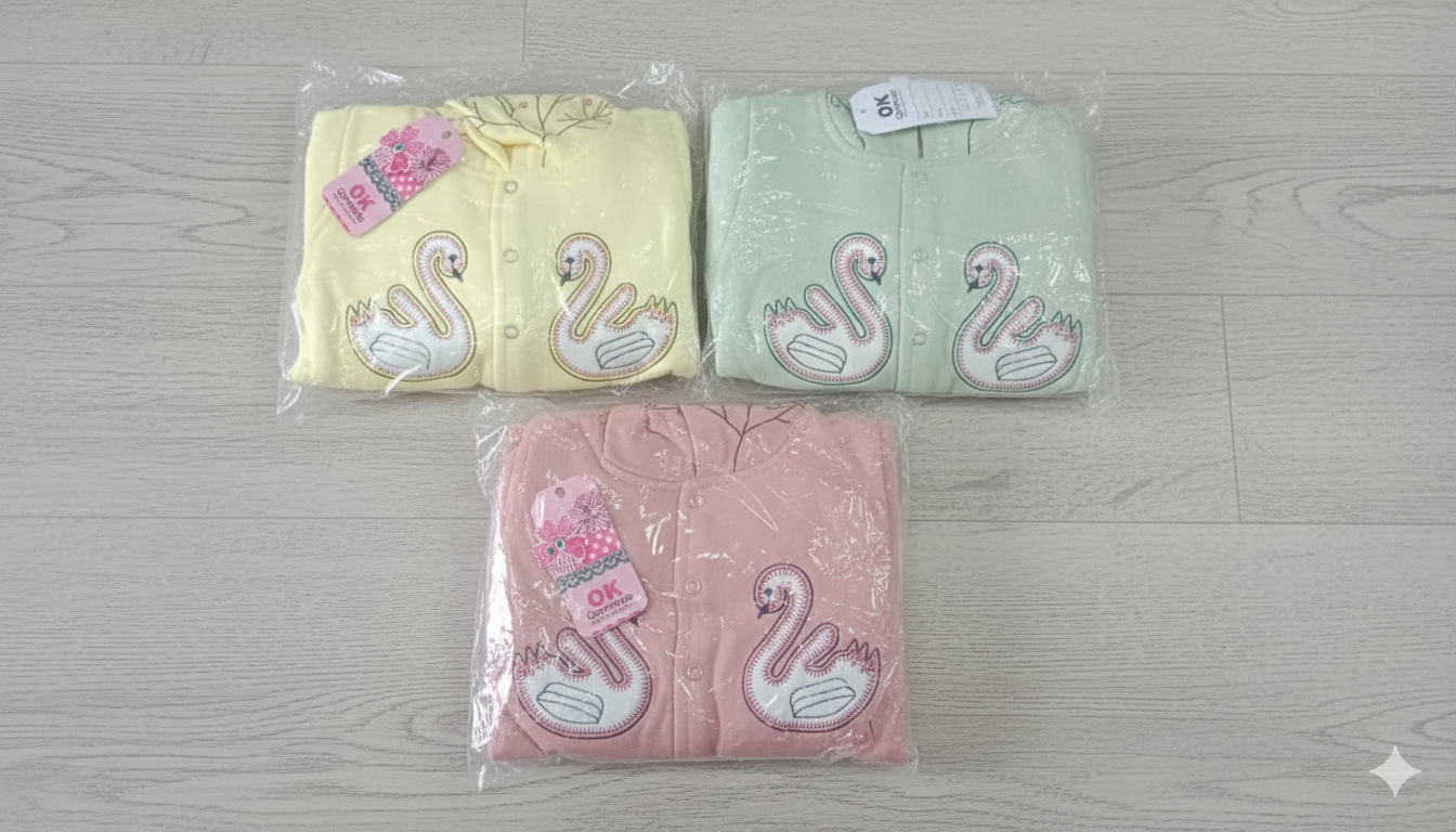 A three-piece baby outfit